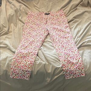 Avenue Floral Pants with Red and Green Design